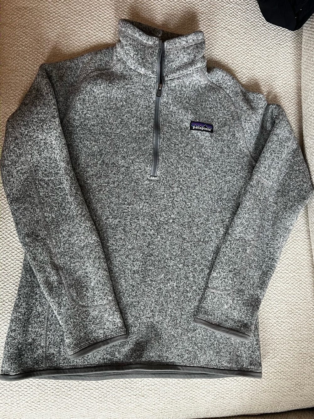 Patagonia Gray Quarter-Zip Fleece Pullover medium women’s